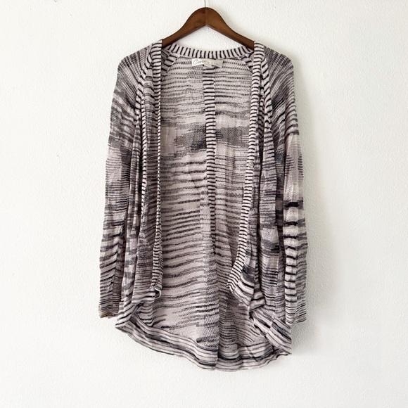 Curio NY Cardigan Open Textured Knit Relaxed Long Sweater Ribbed Hem Modern XL - Picture 2 of 13